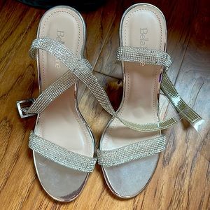 Silver sparkly heels